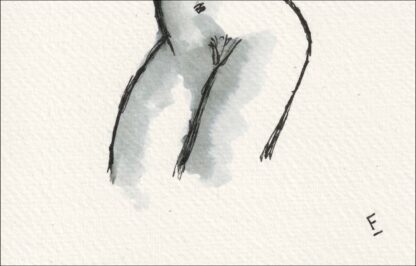 Original Abstract Nude Female Life Painting Contemporary Wall Art Ink Sketch - Image 3