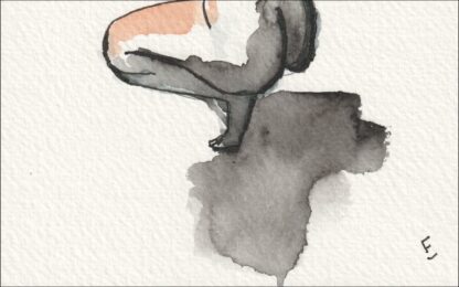 Original Abstract Nude Female Life Painting Contemporary Wall Art Ink Sketch - Image 3
