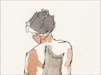 Original Wash And Ink Nude Female Life Painting Sketch Contemporary Fine Art - Image 2