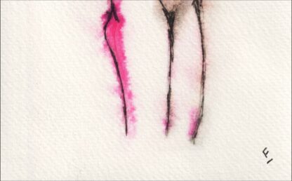 Original Signed Figurative Ink Sketch Of A Nude Female, Contemporary Wall Art - Image 3