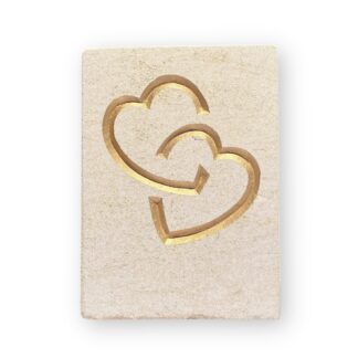 Entwined hearts in Ancaster limestone