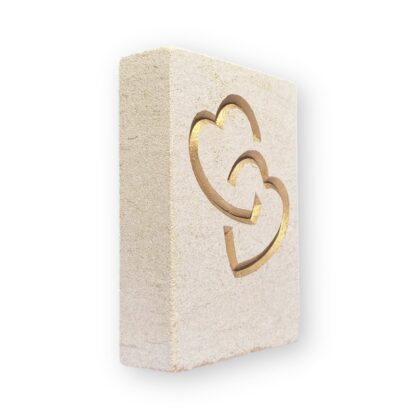 Entwined hearts in Ancaster limestone