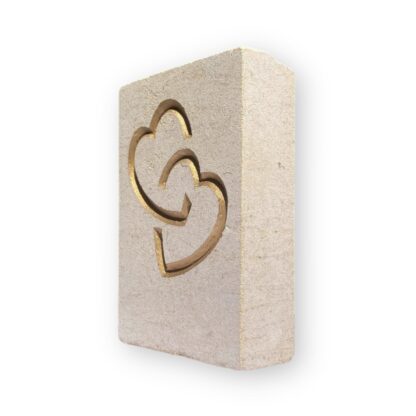 Entwined hearts in Ancaster limestone
