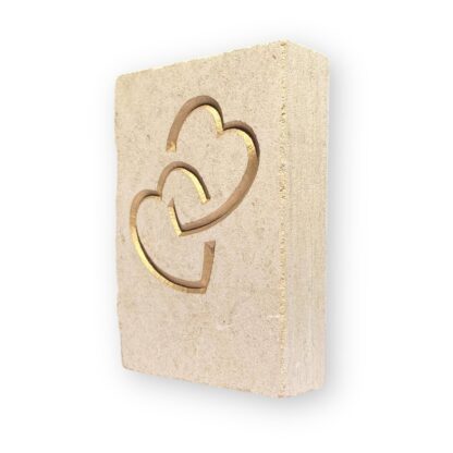 Entwined hearts in Ancaster limestone