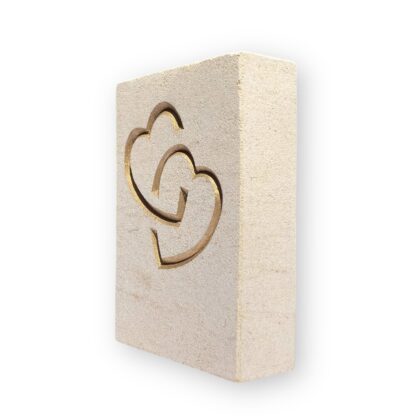 Entwined hearts in Ancaster limestone