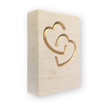 Entwined hearts in Ancaster limestone
