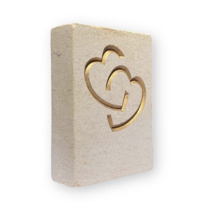 Entwined hearts in Ancaster limestone