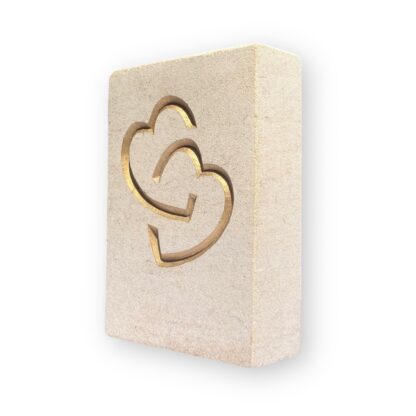 Entwined hearts in Ancaster limestone