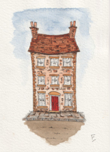Architectural sketches in watercolour and ink