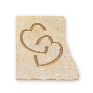 Entwined hearts in Lincoln Cathedral limestone