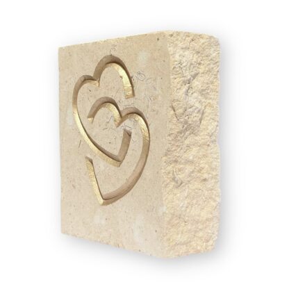 Entwined hearts in Lincoln Cathedral limestone