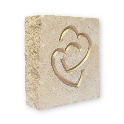 Entwined hearts in Lincoln Cathedral limestone
