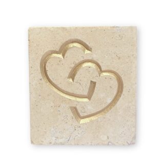 Entwined hearts in Lincoln Cathedral limestone