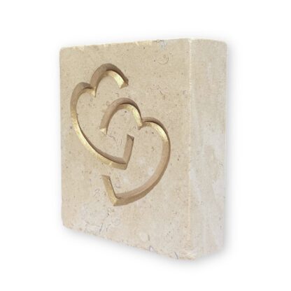 Entwined hearts in Lincoln Cathedral limestone