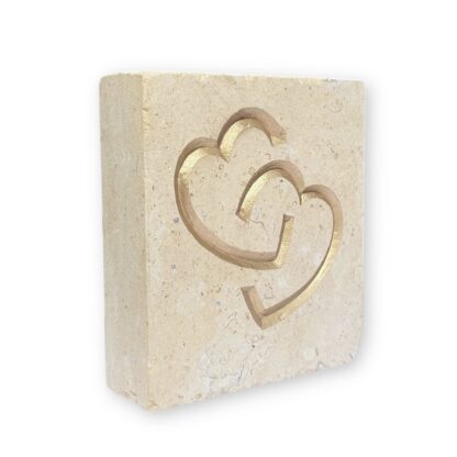 Entwined hearts in Lincoln Cathedral limestone