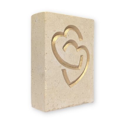 Entwined hearts in Lincoln Cathedral limestone