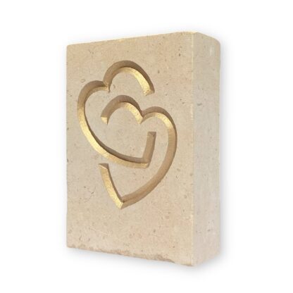 Entwined hearts in Lincoln Cathedral limestone
