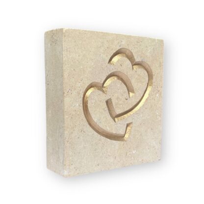 Entwined hearts in Lincoln Cathedral limestone