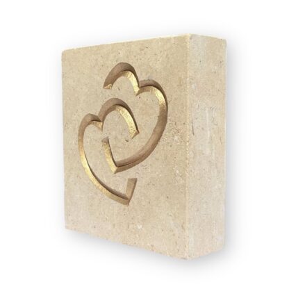Entwined hearts in Lincoln Cathedral limestone