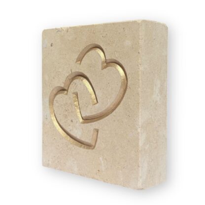 Entwined hearts in Lincoln Cathedral limestone