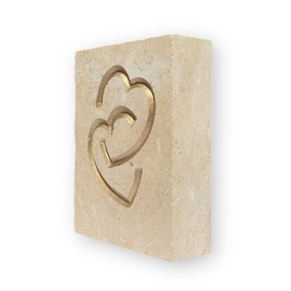 Entwined hearts in Lincoln Cathedral limestone