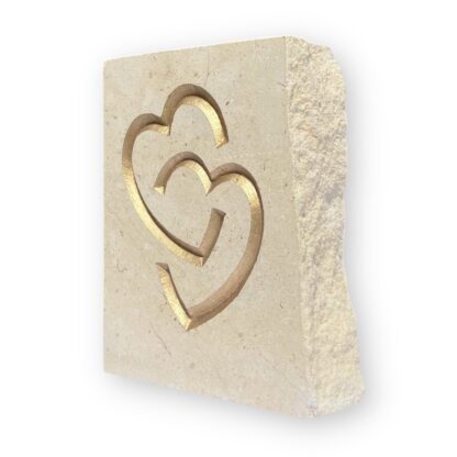Entwined hearts in Lincoln Cathedral limestone