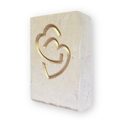 Entwined hearts in Lincoln Cathedral limestone