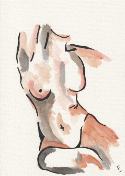 Original Signed Watercolour Painting Nude Female Life Drawing Direct From Artist