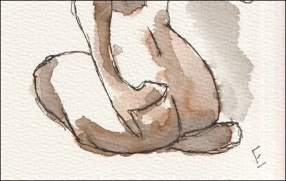 Original Watercolour And Ink Painting Female Life Drawing Contemporary Wall Art - Image 3