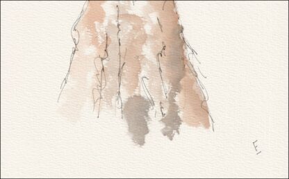 Original Signed Watercolour And Ink Sketch Of A Hare Wildlife Wall Art Nature - Image 3