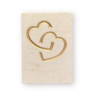 Entwined hearts in Ancaster limestone