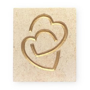 Entwined hearts in Ancaster limestone