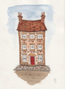 Architectural sketches in watercolour and ink