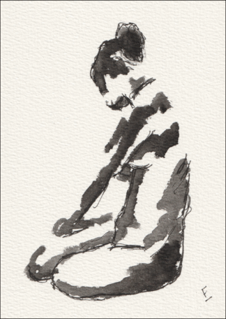 Original Signed Figurative Watercolour And Ink Painting Of A Nude Female