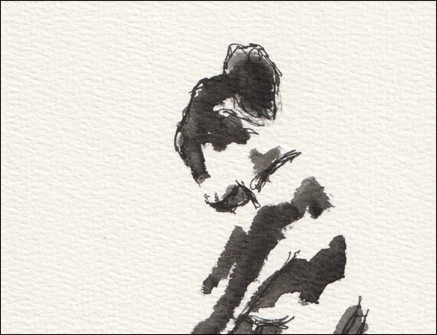 Original Signed Figurative Watercolour And Ink Painting Of A Nude Female - Image 2