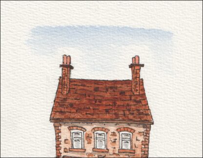 Watercolour And Ink Architectural Sketch Of A Shop, Contemporary Wall Art - Image 2