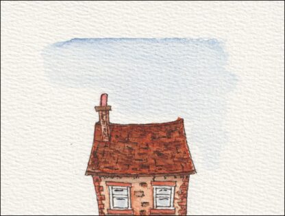 Original Watercolour And Ink Urban Sketch Of A House, Contemporary Wall Art - Image 3