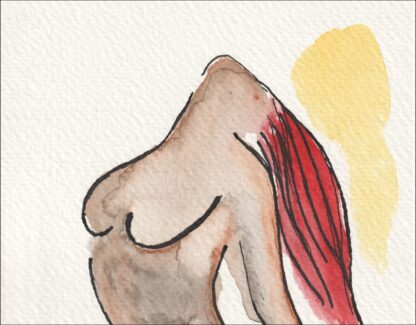 Original Figurative Watercolour Painting Of A Nude Female, Contemporary Wall Art - Image 2