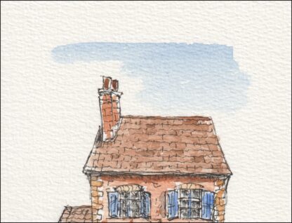 Original Watercolour And Ink Urban Sketch Of A House, Architectural Art - Image 3