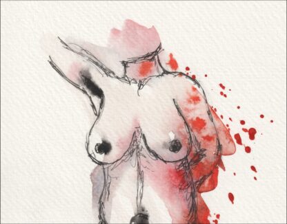 Original Nude Female Watercolour Painting Figurative Sketch Wall Art - Image 2