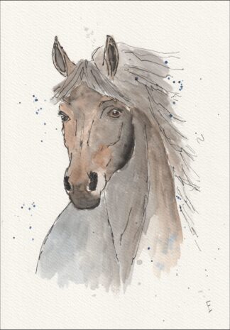 Original Watercolour Painting Of A Horse Contemporary Equestrian Wall Art A4