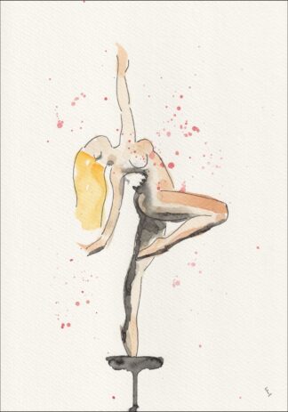 Original Signed Figurative Watercolour Painting Of A Nude Female Gesture Art A4