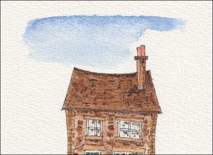 Original Urban Sketch In Watercolour And Ink Of A House, Architectural Art - Image 3