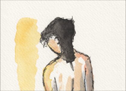 Original Watercolour Painting Of A Figurative Nude Female Signed Wall Art - Image 2