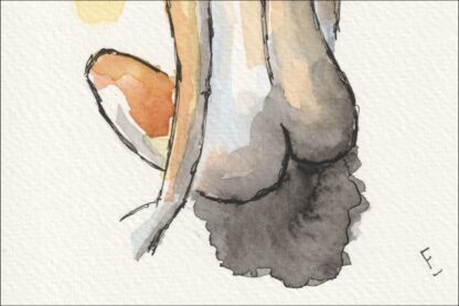 Original Watercolour Painting Of A Figurative Nude Female Signed Wall Art - Image 3