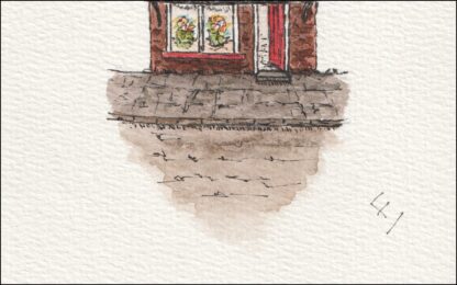 Original Watercolour And Ink Urban Sketch Of A Shop, Architectural Art - Image 2