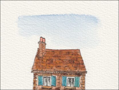 Original Watercolour And Ink Sketch Of A House, Architectural Wall Art - Image 3