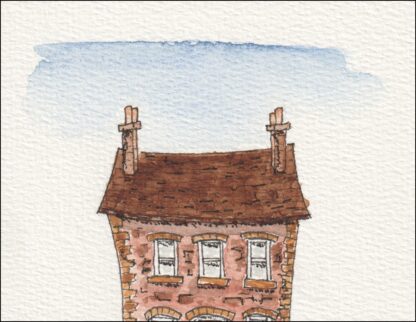 Original Watercolour And Ink Urban Sketch Of A House, Architectural Artwork - Image 3