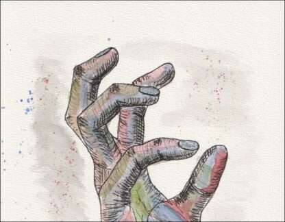 Pair Of Original Watercolour Paintings Of Hands, Anatomy Art, Contemporary A4 - Image 3