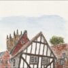 Original Watercolour And Ink Sketch. 40-42 Michaelgate Lincoln, The Wonky House - Image 3